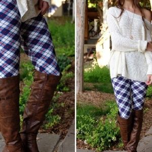 Plaid Mixed Color Leggings